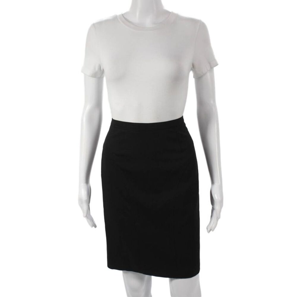 Jean Paul Gaultier Women Straight Pencil Skirt Black Wool Zip Short Size 6
